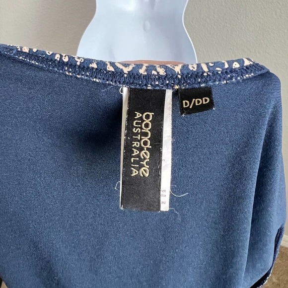 Bond Eye Australia Swim Suit Women's 10 D/DD One Piece Ruched Blue Gold Pattern - Picture 7 of 7